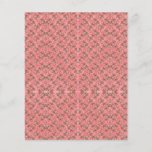 Een tapijt met een rood en roze motief is voorzien flyer