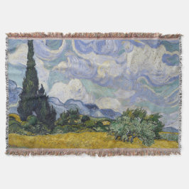 Een tarweveld met cipressen Van Gogh Deken