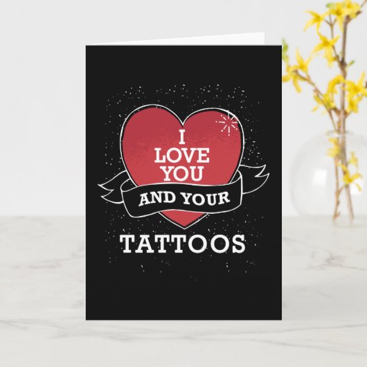 Een tatoeage op Valentijnsdag Kaart (Gele Bloem)