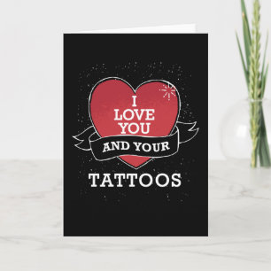 Een tatoeage op Valentijnsdag Kaart