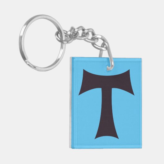 Een tau kruis Saint Anthony kruis Sleutelhanger (Voorkant Links)