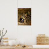 Een Tavern Interior met de Spelers van de Kaart Poster (Keuken)