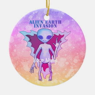Een TBA Alien One Earth Invasion Keramisch Ornament