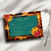 Een Teal & Fall Fantasy Gouden Rustieke Reverie Br RSVP Kaartje