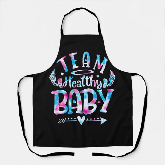 Een team met een gezond Baby onthullen partijroze  Schort (Voorkant)