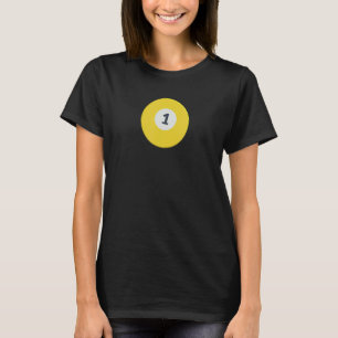 Eén team nummer 1 Lucky Yellow Ball Billiard Pool T-shirt