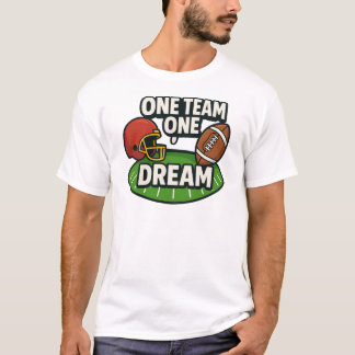Een Team One Dream Football Cartoon T-shirt