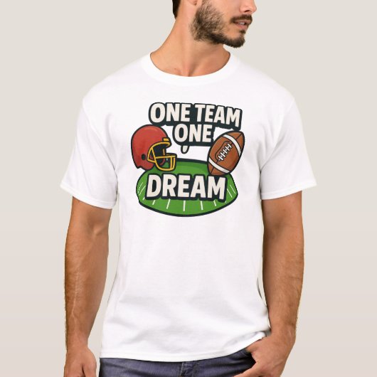 Een Team One Dream Football Cartoon T-shirt (Voorkant)