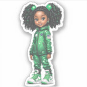 Een teamlid van een astronaut - Groen Sticker (Voorkant)