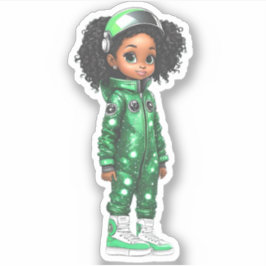 Een teamlid van een astronaut - Groen Sticker