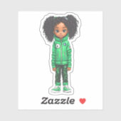 Een teamlid van een astronaut - Groen Sticker (Vel)