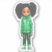 Een teamlid van een astronaut - Groen Sticker (Voorkant)