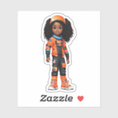 Een teamlid van een astronaut - Oranje Sticker (Vel)