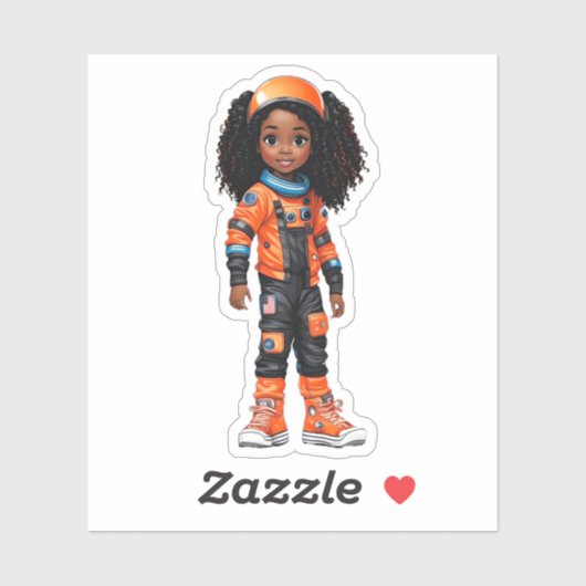 Een teamlid van een astronaut - Oranje Sticker (Vel)