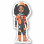 Een teamlid van een astronaut - Oranje Sticker (Voorkant)