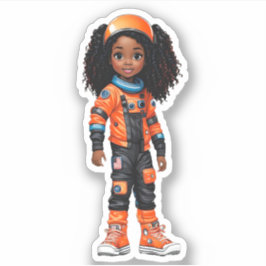 Een teamlid van een astronaut - Oranje Sticker