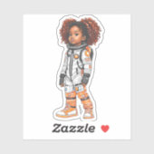 Een teamlid van een astronaut - Oranje Sticker (Vel)