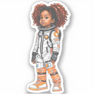 Een teamlid van een astronaut - Oranje Sticker