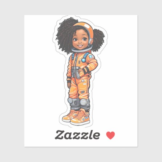 Een teamlid van een astronaut - Oranje Sticker (Vel)