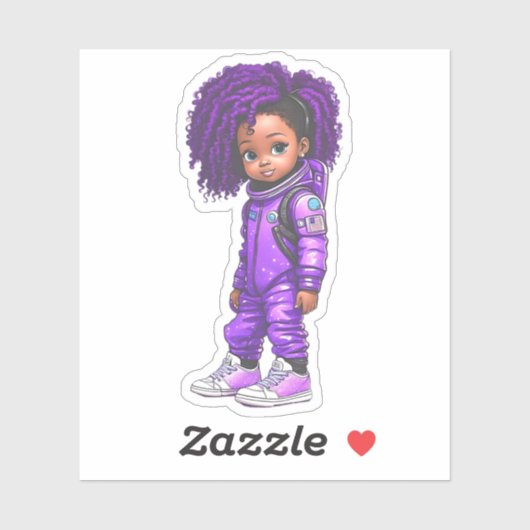 Een teamlid van een astronaut - Paarse Sticker (Vel)