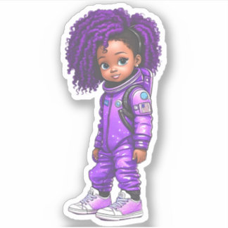 Een teamlid van een astronaut - Paarse Sticker