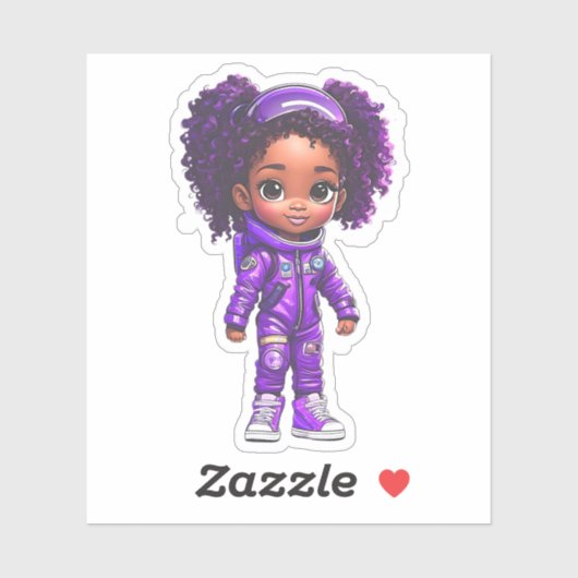 Een teamlid van een astronaut - Paarse Sticker (Vel)