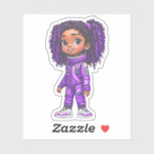 Een teamlid van een astronaut - Paarse Sticker (Vel)