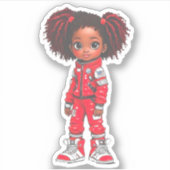 Een teamlid van een astronaut - Rood Sticker (Voorkant)