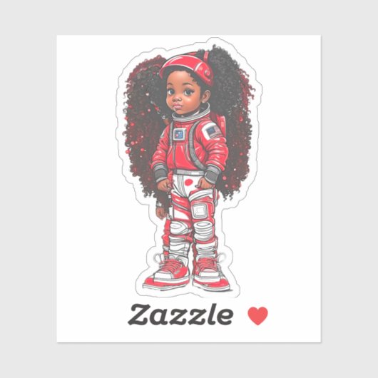 Een teamlid van een astronaut - Rood Sticker (Vel)