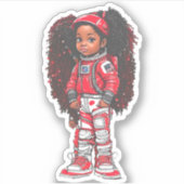 Een teamlid van een astronaut - Rood Sticker (Voorkant)