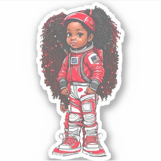 Een teamlid van een astronaut - Rood Sticker (Voorkant)