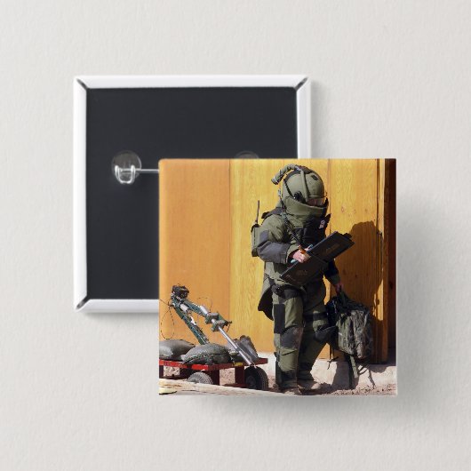 Een technicus vierkante button 5,1 cm (Voorkant /achterkant)