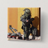 Een technicus vierkante button 5,1 cm (Voorkant)