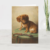 Een teckel puppy | Carl Reichert Kaart (Voorkant)