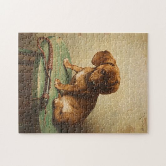 Een teckel puppy | Carl Reichert Legpuzzel (Horizontaal)