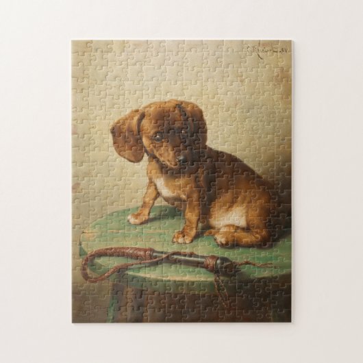 Een teckel puppy | Carl Reichert Legpuzzel (Verticaal)