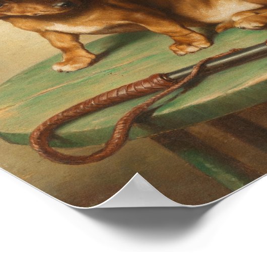 Een teckel puppy | Carl Reichert Poster (Hoek)