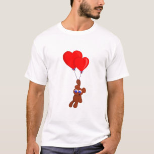 Een Teddy Bear Holding Heart Shaped Balloons T-shirt