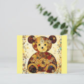 Een teddybeer alsof hij door Gustav Klimt geschild Briefkaart (Staand voorkant)