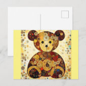 Een teddybeer alsof hij door Gustav Klimt geschild Briefkaart (Voorkant / Achterkant)