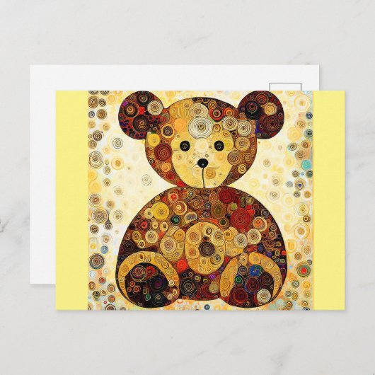 Een teddybeer alsof hij door Gustav Klimt geschild Briefkaart (Voorkant / Achterkant)