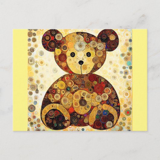 Een teddybeer alsof hij door Gustav Klimt geschild Briefkaart (Voorkant)
