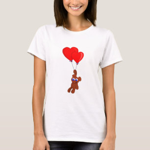 Een teddybeer die hartvormige ballonnen vasthoudt t-shirt