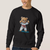 Een teddybeer die karate kent, beweegt voor een co trui (Voorkant)