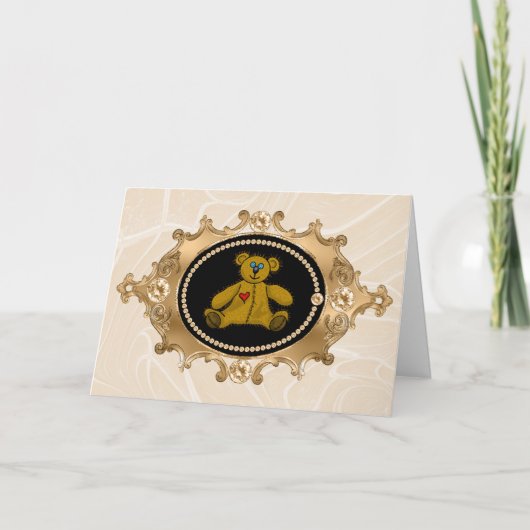Een teddybeer liefdeskaart kaart (Voorkant)