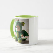 Een teddybeer, vermomd als draak. mok (Voorkant links)