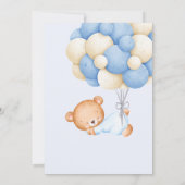 Een teddybeer Waterverf Boy 1e verjaardagsfeestje Kaart (Achterkant)