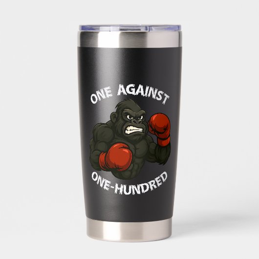 Eén Tegen Honderd – Gorilla Boksworkout Geïsoleerde Drinkbeker (Voorkant)