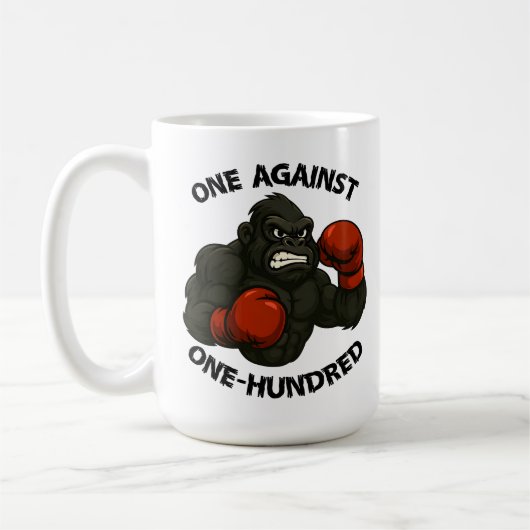 Eén Tegen Honderd – Gorilla Boksworkout Koffiemok (Links)