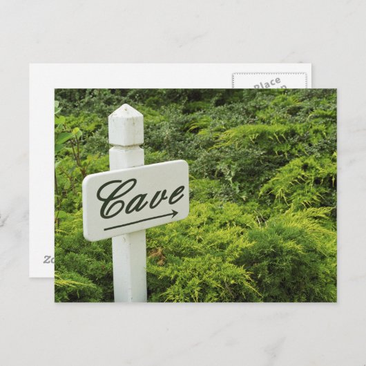 Een teken dat wijst op de wijnkelder in briefkaart (Voorkant / Achterkant)